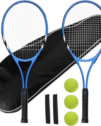 Tennis Rackets 2 Players Recreational for Beginners,Pre-Strung 27 Inch Light Adult Racquet Set for Women Men with Tennis Balls,Overgrips and Carry Bag