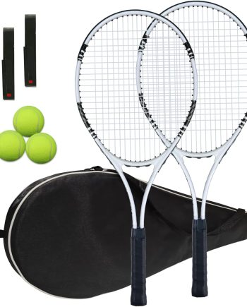 Tennis Rackets 2 Players Recreational for Adult,Lightweight Tennis Racquets for Beginner Student Training,Tennis Racket Set with Carrying Cover Bag,Grip Tapes,Tennis Balls