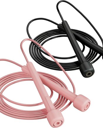 2 Pack Jump Rope for Fitness, Speed Rope Skipping Rope for Men, Kids and Women, Jumping Rope for Workout, Tangle-Free PVC Long Jump Rope Set, Adjustable Exercise Jumping Rope Boxing for Adult