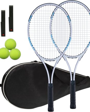 Tennis Rackets 2 Players Recreational for Adult,Lightweight Tennis Racquets for Beginner Student Training,Tennis Racket Set with Carrying Cover Bag,Grip Tapes,Tennis Balls