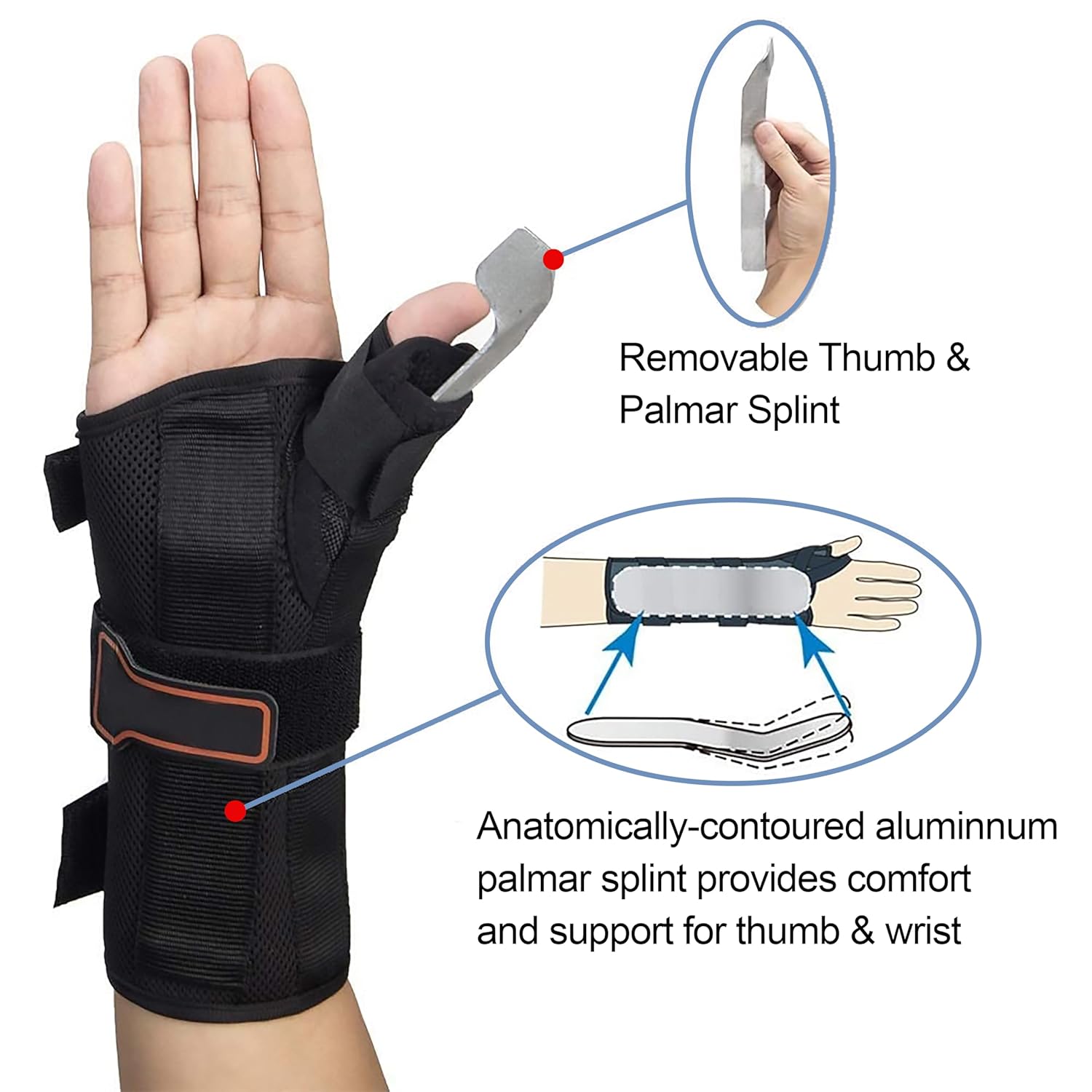 Wrist Brace & Thumb , for 's Tenosynovitis, Tendonitis, Carpal Tunnel & Arthritis Wrist Support Thumb Splint (Right Hand - Medium)
