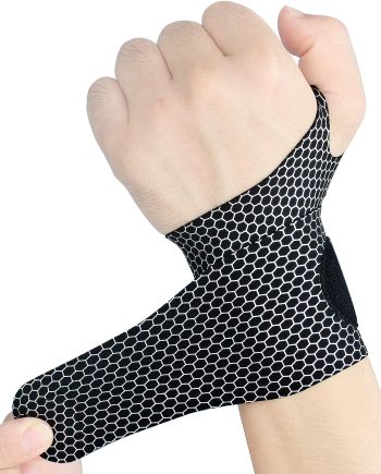 2 Pcs Ultra-Thin Wrist Brace Support for Carpal Tunnel, Pain Relief, Arthritis, Tendonitis, Elastic Wrist Wraps Right and t Hands - Compression and Support for Fitness (Black)