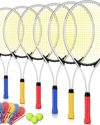 Tennis Rackets for Adult Recreational 6 Players 27'' Tennis Racket Set with 3 Balls Lightweight Tennis Rackets Bulk for Women Men Tennis Training and Beginner with Overgrip and Bag